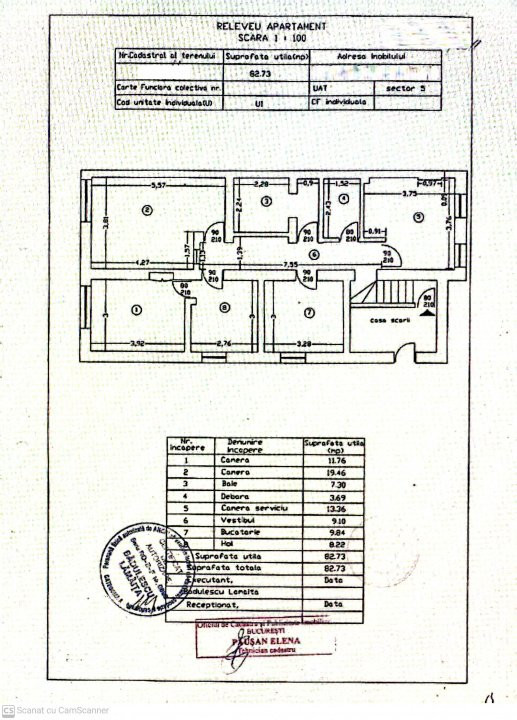 Apartament decomandat in Cotroceni, demisol cu 4 camere in suprafata de 82,73mp!