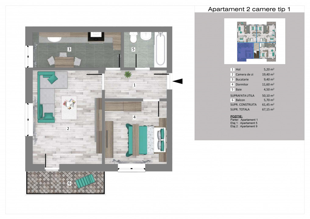 Apartament 2 camere in Trivale | Bloc Nou |  Persoana Fizica