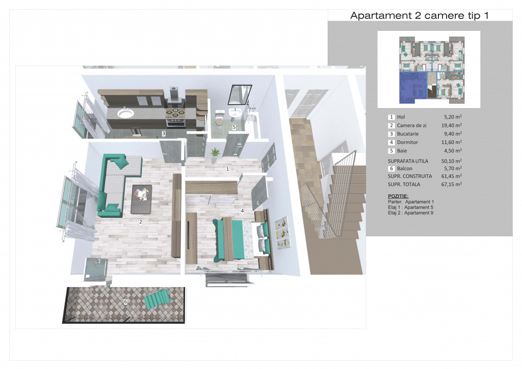 Apartament 2 camere in Trivale | Bloc Nou |  Persoana Fizica