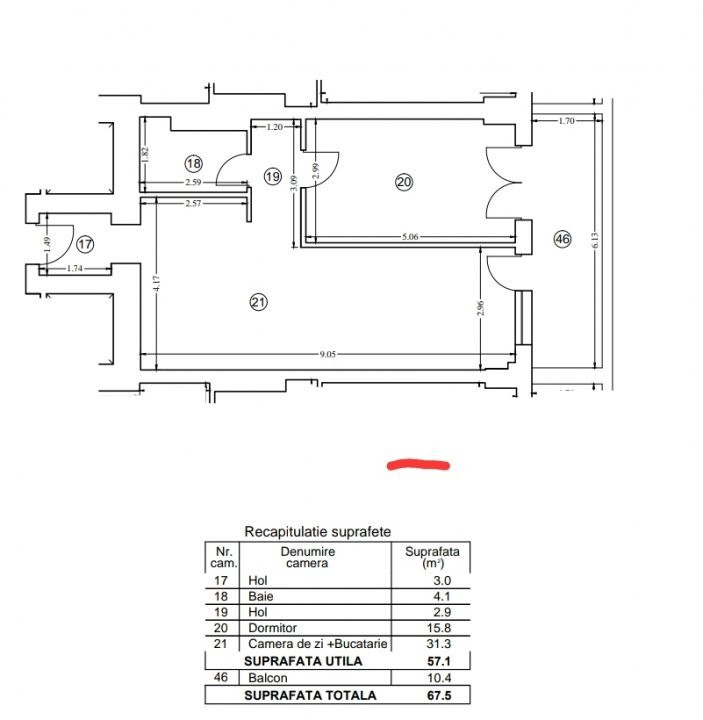 SunLake Residence, 2 camere, 67,5 mp, terasa 10 mp