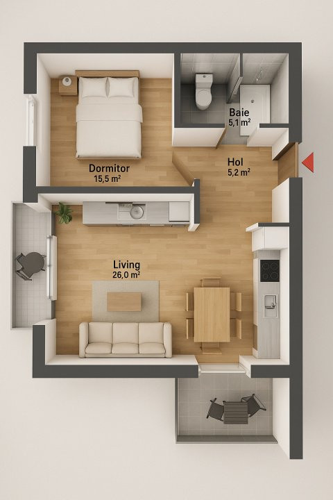Apartament cu 2 camere sos Alexandriei - Leroy Merlin