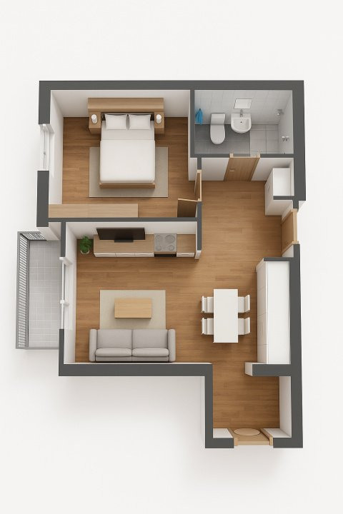 Apartament cu 2 camere sos Alexandriei - Leroy Merlin
