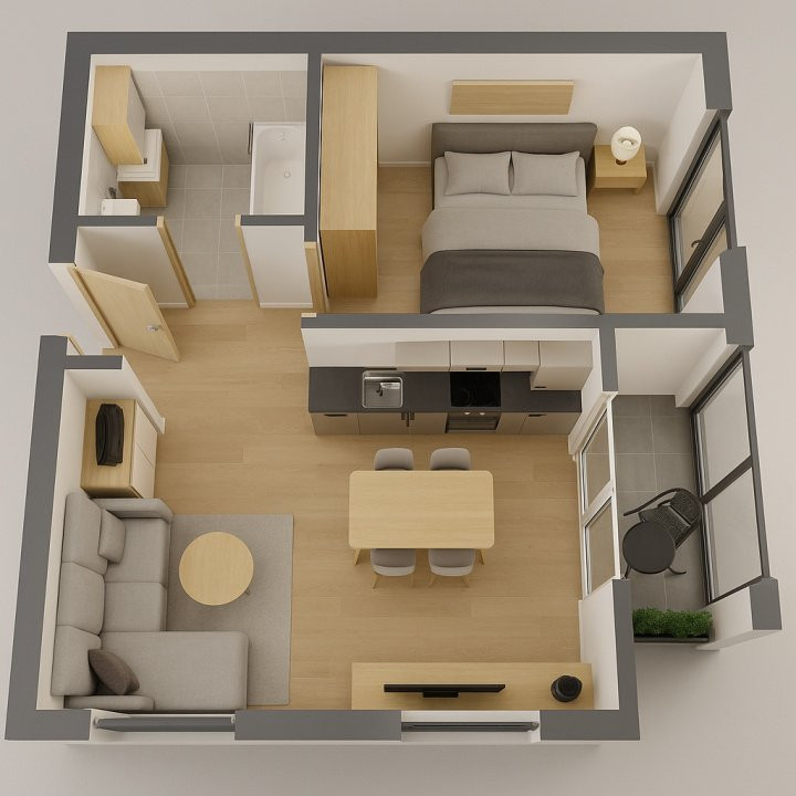 Apartament cu 2 camere sos Alexandriei - Leroy Merlin