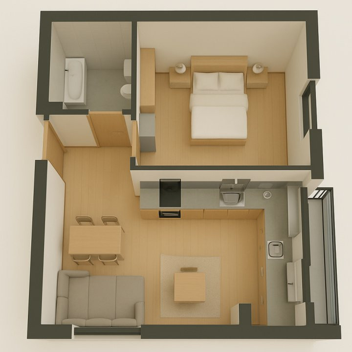 Apartament cu 2 camere sos Alexandriei - Leroy Merlin