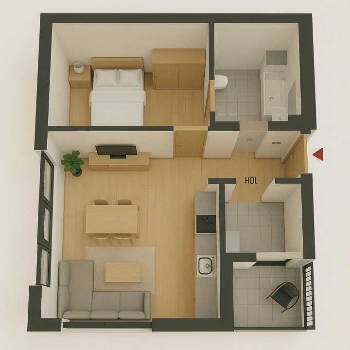 Apartament cu 2 camere sos Alexandriei - Leroy Merlin