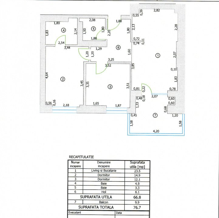 Apusul de la ultimul etaj din Cortina North | 3 camere | 76.7 mp