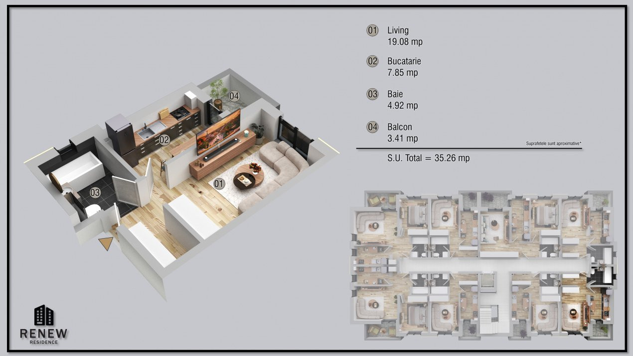 Garsoniera in zona Militari Residence finalizare aprilie 2026