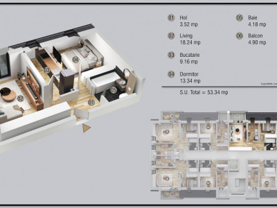 Ap. 2 cam.  finalizare aprilie 2026 zona Militari Residence