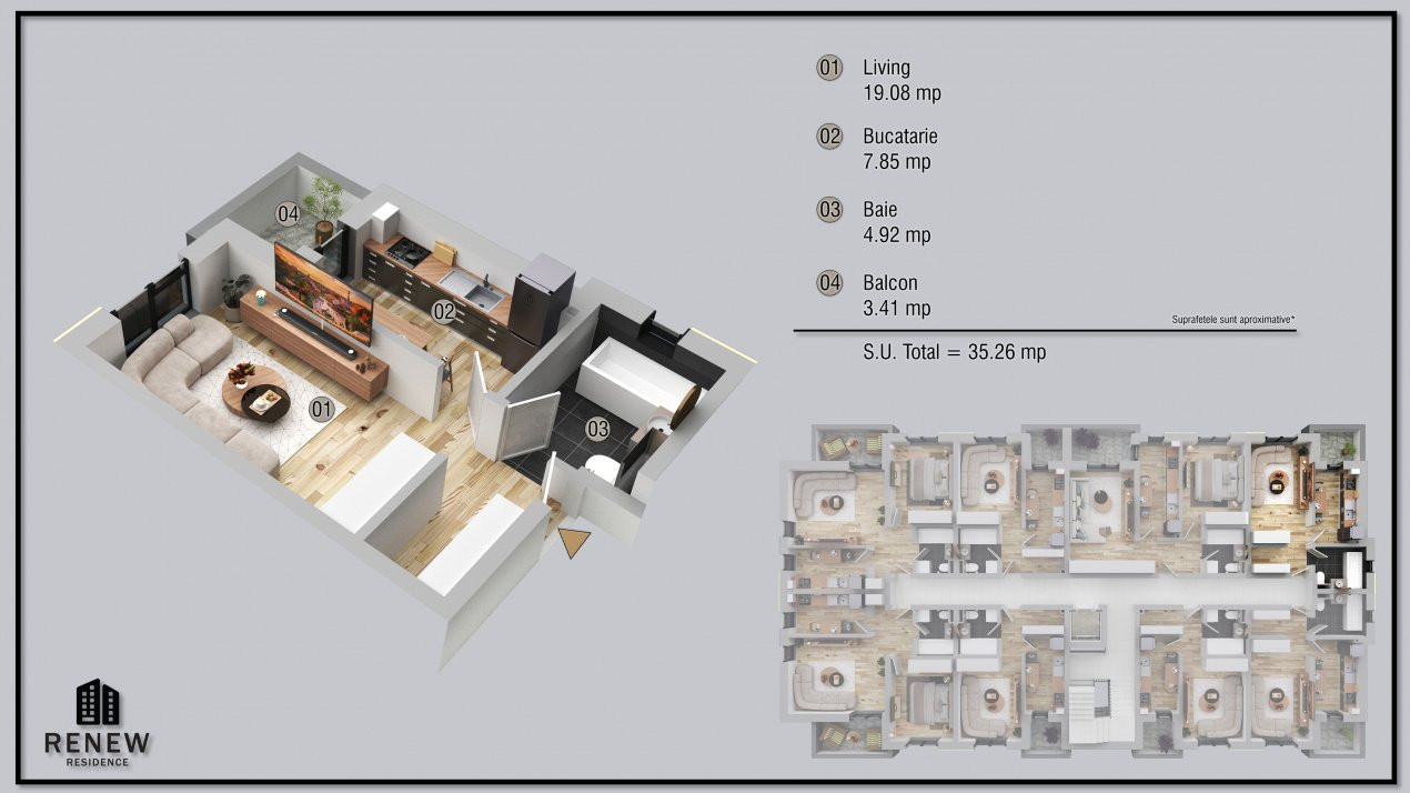 Garsoniera in zona Militari Residencei finalizare aprilie 2026