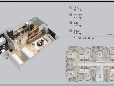 Garsoniera in zona Militari Residencei finalizare aprilie 2026