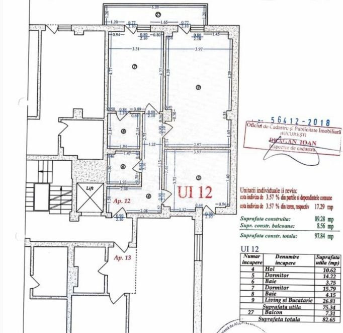Apartament  - terasa 200 mp-complet cu vedere libera si parcare