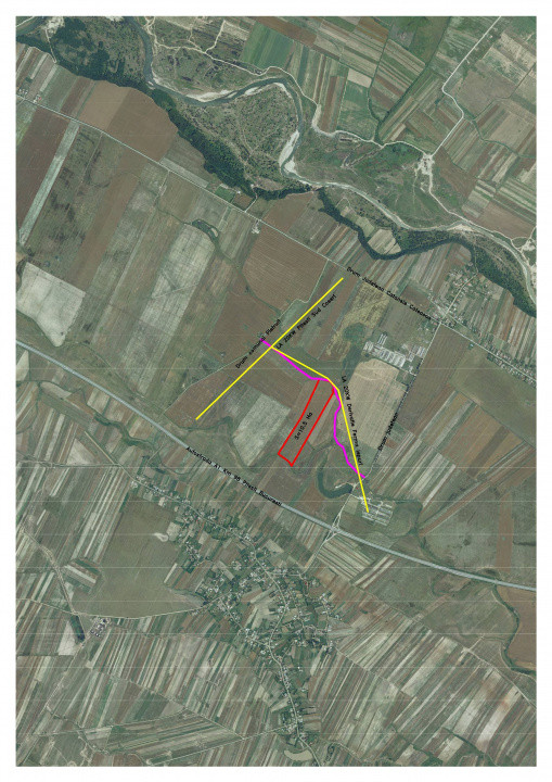 Teren intravilan 10,5 ha cu deschidere la drum, lângă Autostrada
