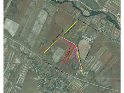 Teren intravilan 10,5 ha cu deschidere la drum, lângă Autostrada