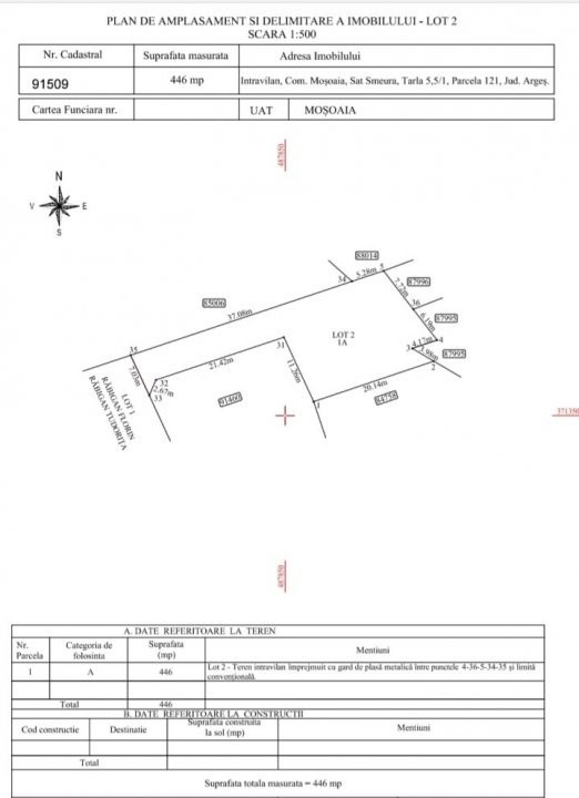 Teren intravilan 446 mp – Strada Pinilor, zonă exclusivistă foarte căutată