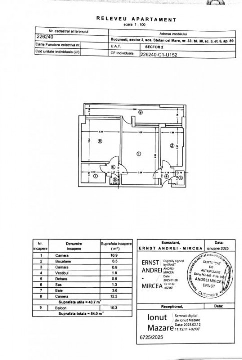 2 camere in imobil consolidat-pozitionat stradal Stefan cel Mare nr 33, bloc 30, scara 3