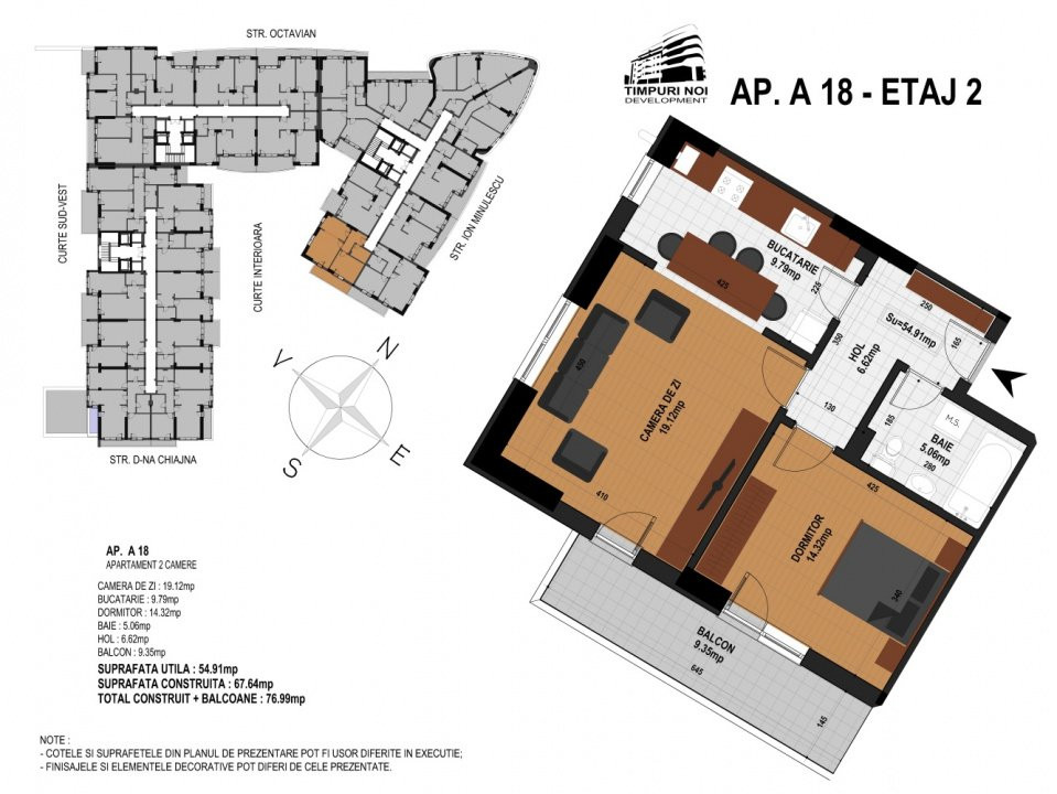 Apartament cu 2 camere in zona Timpuri noi